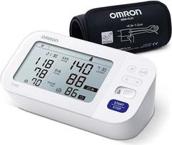 OMRON – rankos kraujospūdžio matuoklis, M6 COMFORT HEM-7360-E, „IntelliWrap“ manžetė (22–42 cm), „Intellisense“ technologija, kliniškai patvirtintas, prieširdžių virpėjimas, kraujospūdis ir pulsas, baterijos ir dėklas