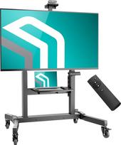 ONKRON TS1991E-B televizoriaus stovas su ratukais, skirtas 50–100 colių ekranams, iki 120 kg, maks. VESA 1000 x 600 | Elektrinis aukščio reguliuojamas televizoriaus keltuvas, nuotolinio valdymo pultas, AV ir internetinės kameros lentynėlė, kabelių kanalai