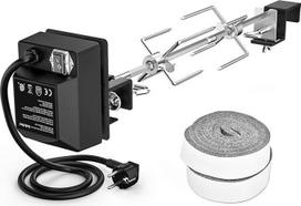 onlyfire Barbecue Skewer Set Stainless Steel Rotisserie with Electric Motor, Suitable for Large XLarge BGE, Kamado Joe Classic, Pit Boss or Other Ceramic Grills