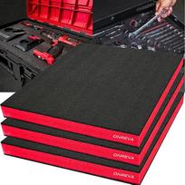 ONREVA įrankių dėžės putplastis, 3 pakuotės 16" x 12" x 2" putplasčio įdėklai lagaminui, polietileno lapai įrankių dėžei, įrankių šešėlio įdėklas, Kaizen organizatoriaus lapas