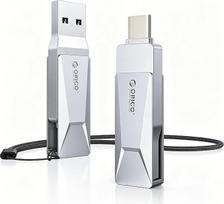 ORICO CB05 USB atmintinė, 64GB, USB 3.2, OTG, 150MB/s, sidabrinė | „2-in-1“ USB atmintinė, su „Type-C“ ir „USB-A“ jungtimis, skirta mobiliesiems telefonams, metalinė, tinka „iPhone 17“, „16“, „15“, „Android“ išmaniesiems telefonams, planšetėms ir nešioj