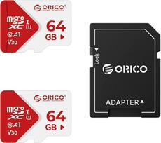 ORICO TF30 64GB x 2 „Micro SD“ kortelės + adapteris, iki 100MB/s, skirta mobiliesiems telefonams