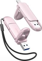 ORICO Neo USB atmintinė 128GB su Type-C ir USB-A jungtimis, greita, iki 400MB/s, rožinė