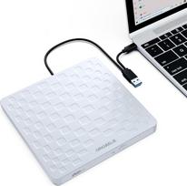 ORIGBELIE išorinis DVD įrenginys, USB 3.0 Type-C, itin plonas (13 mm), išorinis DVD įrašymo įrenginys, nešiojamas CD/DVD +/-RW įrenginys, išorinis CD įrenginys, skirtas nešiojamiesiems kompiuteriams su „Windows 11/10/8/7“, „Linux“ ir „Mac OS“ (baltas)