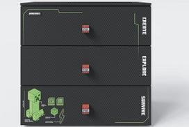 Originali „Minecraft“ komoda su 3 stalčiais ir LED apšvietimu