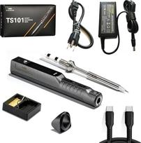Originali „TS101“ litavimo lygintuvas, atnaujinta „TS100“ versija su nuolatinės srovės maitinimu, OLED ekranu, reguliuojama temperatūra nuo 50 iki 400 ℃, programuojamas išmanusis mini litavimo lygintuvo rinkinys (ES maitinimo šaltinis)