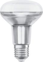 OSRAM reguliuojamo ryškumo R80 LED reflektorinė lempa su E27 lizdu, šiltos baltos spalvos (2700 K), stiklinis taškas, 9,6 W, 100 W reflektorinės lempos pakaitalas, LED Superstar R80, 10 vnt.