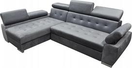 OTTO 2 kampinė sofa su miego funkcija ir lovos dėže I L formos sofa I kampinė sofa su miego funkcija I spyruoklinė šerdis I reguliuojami galvos atlošai I sofa pilka, kairė