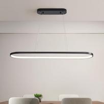 Ovalus pakabinamas šviestuvas su LED lemputėmis, reguliuojamo ryškumo, žiedinis pakabinamas šviestuvas, modernus valgomojo stalo šviestuvas su nuotolinio valdymo pultu, reguliuojamo aukščio, skirtas svetainei, valgomajai, virtuvei, darbo kambariui ir mieg