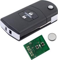 Pagrindinis nuotolinio valdymo pultas, automobilio raktas, nuotolinio valdymo raktas su 2 mygtukais, perdavimo blokas, 433 MHz, 4D63 lustas su elektronine kortele-transponderiu, korpuso frezavimas, baterija, skirtas „Mazda 3 BK 5 6 GH GJ CX7“