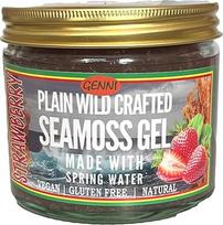Paprastas Wild Crafted Seamoss braškių gelis 250ml Vegan be glitimo, pagamintas iš šaltinio vandens