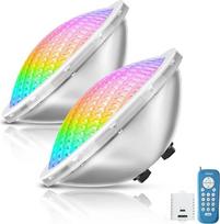 PAR56 LED baseino apšvietimas, 30 W povandeninis prožektorius su RGB funkcija, reguliuojamas ryškumas, keičiama spalva, 1200 lm, 12 V kintamosios srovės, 316 nerūdijančio plieno baseino lempos su nuotolinio valdymo pultu, 2/4/6 val. laikmačiu, skirtos par