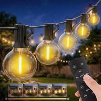 Pasakų žibintai Lauko audra LED - 45 m G40 LED pasakų žibintai Lauko 45 + 2 lemputės IP44 Vandeniui atsparus 8 režimai Šiltos baltos spalvos pasakų žibintai Sodo dekoravimas Lauko Šalis Vestuvės Balkonas Terasa Pavėsinė