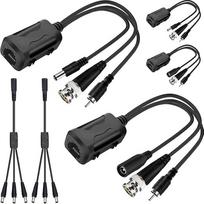 Pasyvusis vaizdo balionas BNC į RJ45 tinklo siųstuvą Garso jungtis Cat5e/Cat6 BNC į Ethernet adapterį AHD/TVI/CVI/CVBS Lengvas montavimas Full HD apsaugos kamerų sistemai
