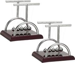 PATIKIL 2 pakuotės Niutono lopšys Niutono lopšys Švytuoklė 5 balansiniai rutuliukai Stalo žaislai Gravitacijos kamuolys Cool Funny for Physics Toys Suaugusieji Mokslas Vyrai Biuro stalo dekoras Namų dovana T-taškas M