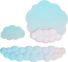 PATIKIL Cloud klaviatūros riešo atramos rinkinys, atminties putų riešo atrama, ergonominis žaidimų pelės kilimėlis su padėkliuku namams, biurui, kompiuteriui, nešiojamajam kompiuteriui, darbui, gradientinis turkio spalvos