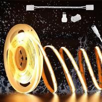 PAUTIX COB COB LED juosta Šiltai balta 2700 K Vandeniui atspari IP65.10 m Pro+ 504LEDs/M LED juosta DC24V CRI93+ LED juosta namams, virtuvei, pasidaryk pats su 8 mm Cob jungtimi (maitinimo šaltinis neįtrauktas)