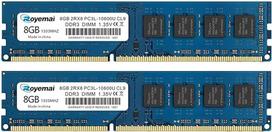 PC3L-10600U 16GB rinkinys (2 x 8GB) DDR3 1333 10600 atminties modulis DDR3L DIMM 2Rx8 1,35 V/1,5 V CL9, skirtas stacionariems kompiuteriams
