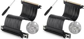PCI-E 3.0 x16 jungiamasis kabelis, skirtas vaizdo plokštėms, garso plokštėms, įrašymo plokštėms, tinklo plokštėms ir plėtimo plokštėms; PCI-E 3.0 prailginimo kabelis, su dviem 90 laipsnių kampais, stačiakampis kabelis, ilgis 20 cm (2 vnt. rinkinys)
