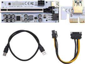 PCI-E adapterio plokštė, 1X į 16X vaizdo plokštės prailginimo kabelis, USB 3.0, didelės spartos vaizdo plokštė