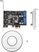 PCIe adapterio plokštė, 3.0 PCI USB, PCIe (PCI-Express) į vidinį 2 prievadų 19 kontaktų jungties USB 3.0 adapterio plokštė, žemo profilio