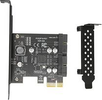 PCIe į USB 3.2 išplėtimo plokštė – didelės spartos – 5Gbit/s USB 3.2 Gen1 su dviejų prievadų 19 kontaktų jungtimi, vidinė jungiamoji plokštė, užtikrinanti suderinamumą su kompiuteriais, juoda plokštė (19 kontaktų juoda plokštė)