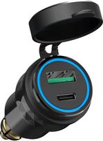 PD 3.0 USB-C lizdo adapteris, skirtas BMW motociklų DIN Hella ES kištukui – 30 W PD USB lizdas, vandeniui atsparus cigarečių degiklio įkroviklis, skirtas 12–24 V „Ducati“, sunkvežimiams, karavanams, „Triumph“ ir laivams