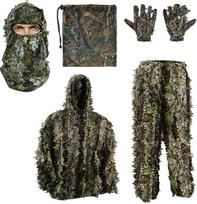 PELLOR 3D Ghillie kamufliažinis kostiumas, Džiunglių Ghillie kostiumas Miško kamufliažinis kostiumas su kamufliažinėmis kepurėmis Pirštinės medžioklei