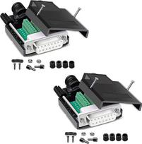 PENGLIN 2 vnt DB15 be lydmetalio moteriškos RS232 D-SUB serijinis adapteris 16 mm plonesnis 15 kontaktų prievado terminalas be lydmetalio Breakout Board jungtis su korpuso priedais