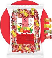PERE'S CANDY Saldainiai Biri pakuotė 1 kg - Mini vaisių saldainiai - 4 rūšys - apelsinas, citrina, kivis, vyšnia - iš Italijos - aukščiausios kokybės saldainiai - supakuoti atskirai - karnavalinė medžiaga