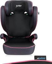 PETEX automobilinė kėdutė su ISOFIX Basic Plus i-Size standartu pagal ECE R129, skirta maždaug 100-150 cm vaikams, reguliuojamo aukščio, rožinės spalvos, 1 pakuotė