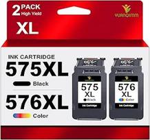 PG-575XL CL-576XL spausdintuvo kasetės 575 576 XL suderinamos su "Canon" 575 576 XL spausdintuvo kasetėmis, skirtomis "Canon PIXMA TS3550i TS3551i TS3750i TS3751i TS3752i TR4750i TR4751i (1 juoda, 1 spalvota)