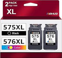 PG-575XL CL-576XL spausdintuvo kasetės 575 XL 576 XL suderinamos su "Canon" spausdintuvo kasetėmis 575 576, skirtomis "Canon PIXMA TS3550i TS3551i TS3750i TS3751i TS3752i TR4750i TR4751i (1 juoda, 1 spalvota)