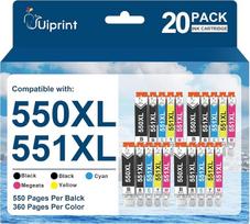 PGI-550XL, CLI-551XL spausdintuvo kasetės, suderinamos su „Canon 550“, „551 XL“