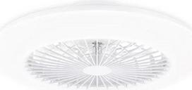 PHILIPS Amigo lubų ventiliatorius ir LED lubų šviestuvas 25 W + 60 W skersmuo 58 cm apvalus su nuotolinio valdymo pulteliu Baltas