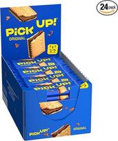 PiCK UP! Original (24 x 28 g) traškūs pieniško šokolado sausainiai tarp dviejų sausainių, užkandžių užkandžių stendai su 24 vnt.