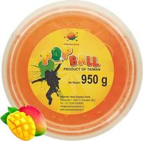 PINSHAN „Popping Boba Mango“ 950 g burbuliukų arbatos granulės | Sprogstamas vaisių skonis gėrimams ir desertams – burbuliukų arbatai, kokteiliams, šaldytam jogurtui ir kt.