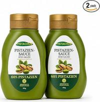 Pistacijų padažas 60 %, 2 vnt. pakuotė – „Pistachub“ pistacijų padažas ir pagardas, 2 x 180 g | Sicilijos pistacijų padažas, skirtas Dubajaus šokoladui, desertams ir ledams | Palmių aliejus, be glitimo