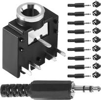 PJ-307 3,5 mm moterų ausinių garso lizdo lizdas Stereo PJ-307 5 kontaktų PCB montavimo lizdas Garso jungtis su 10 vienetų 3,5 mm TRS kištuku ausinėms