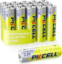 PKCELL 16 vnt. AA NiMH baterijų rinkinys, 2100 mAh, 1,2 V | Didelė talpa ir mažas savaiminis išsikrovimas. Iš dalies iš anksto įkrautos, skirtos saulės energija maitinamiems šviestuvams, žibintuvėliams ir kasdieniniams prietaisams