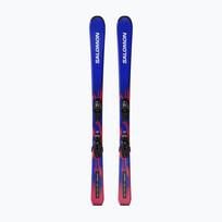 Vaikiškos kalnų slidės + apkaustai Salomon Equipe Jr M + C5 GW race blue/equipe red