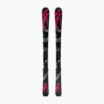 Vaikiškos kalnų slidės + apkaustai Salomon QST Jr Black S + C5 GW black/neon punch