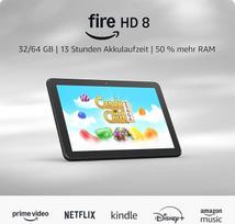 Planšetinis kompiuteris „Amazon Fire HD 8“ (naujausios kartos), 8 colių HD ekranas, 4GB atminties, 64GB, greitas ir ryškus, sukurtas nešiojamam pramogavimui, juodos spalvos, (išleistas 2024 m.) – su reklamomis