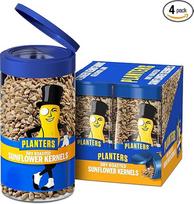 PLANTERS Pop & Pour sausai skrudintos saulėgrąžų sėklos maistui, užkandis kelionėms, augalinės kilmės baltymai, užkandžiai suaugusiesiems, užkandžiai vaikams po pamokų, nefasuoti riešutai, košeriniai, 165,8 g stiklainis (4 vnt.)