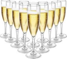 Plastikiniai šampano taurės, 180 ml, nesudužančios šampano taurės, daugkartinio naudojimo plastikinės prosecco taurės, elegantiškos vyno taurės, skirtos sodo vestuvėms ir gimtadienio šventei
