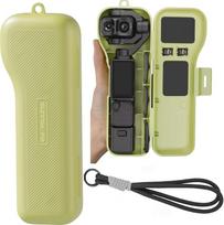 Plastikinis dėklas „DJI Osmo Pocket 4P“, nešiojamasis ir apsauginis dėklas su atverčiamu dangteliu, filtrų laikymo dėklas, fotoaparato priedai „DJI Osmo Pocket 4P“, žalias