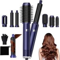 Plaukų formavimo prietaisas „6 in 1 Airbrush Hair Styler Pro“ – 1000 W oro srauto plaukų formavimo rinkinys – mėlynas