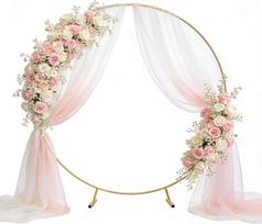 PlusFive Round Balloon Arch Kit, 2,1 m metalinė balionų arka, balionų arkos rėmas, vestuvių arka, balionų stovas, balionų arka gimtadieniui, vestuvėms, kūdikių šventei, išleistuvėms, dekoracijoms