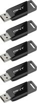 PNY 5 vnt. 64GB "Attaché X" USB 3.2 Gen 1 atmintinė, padidinto našumo, iki 130MB/s skaitymo, duomenų saugojimo ir perkėlimo, patikima nešiojamoji, patvari, A tipo, kompiuteriams, nešiojamiesiems ir staliniams kompiuteriams