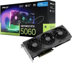 PNY GeForce RTX 5060 8GB ARGB, pagreitinta, su trimis ventiliatoriais, DLSS 4, 8GB GDDR7, vaizdo plokštė